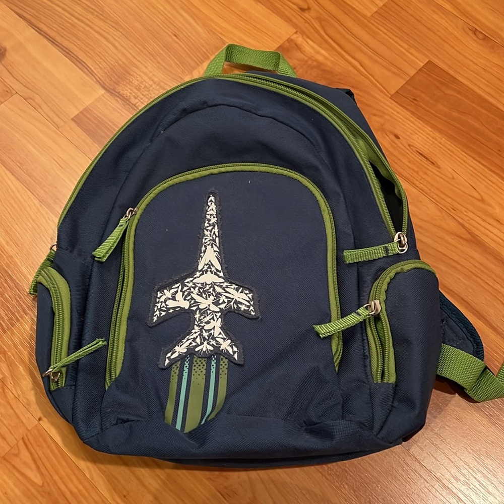 Circo Navy Blue Toddler Backpack with Green Accents